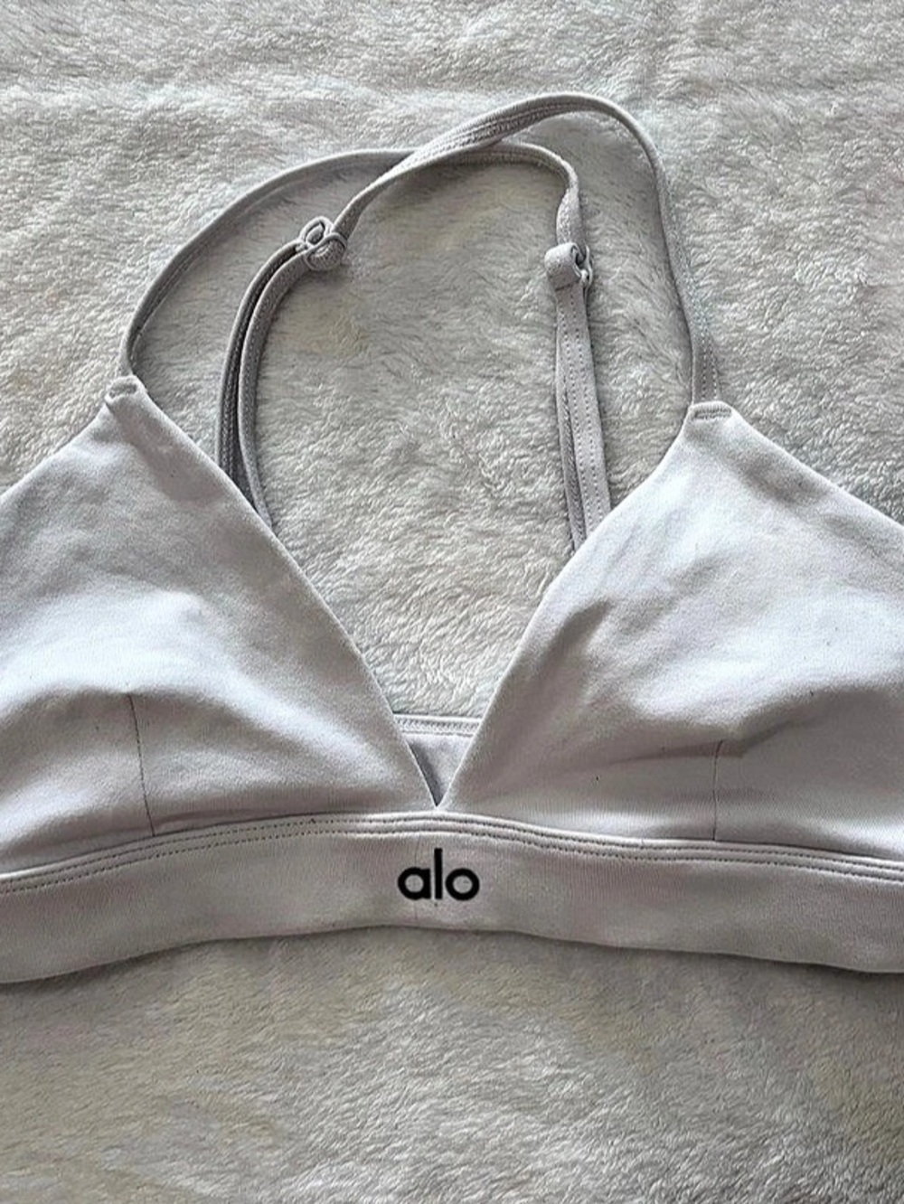Alo Yoga White Splendor Strappy Triangle Sports Bra Size XS